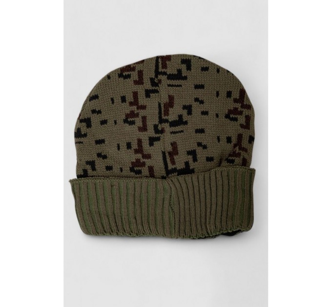 Шапка чоловіча камуфляж на хутрі, колір коричневий, 244RM49