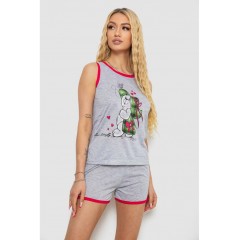 Женская пижама с принтом, цвет серо-сиреневый, 238RB40