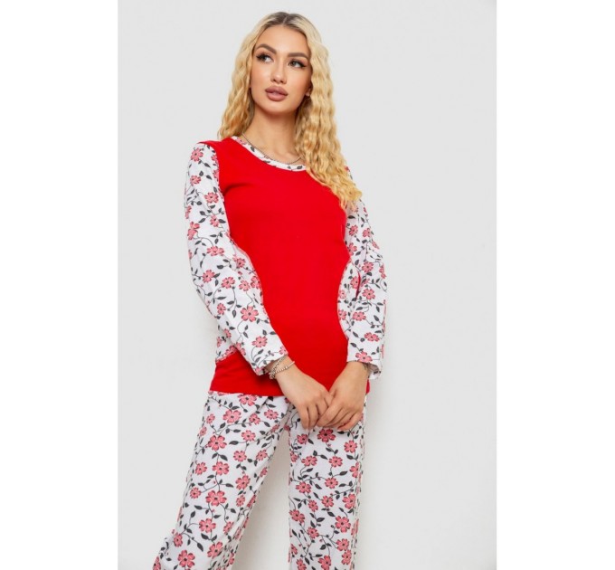 Женская пижама на флисе, цвет красный, 243R09053
