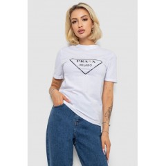 Женская футболка с принтом, цвет белый, 238R57485