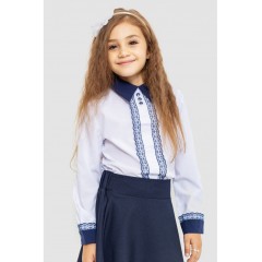 Блузка ошатна для дівчаток, колір біло-синій, 172R205-5