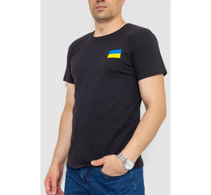 Футболка мужская патриотическая, цвет черный, 226R040
