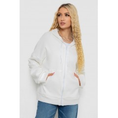 Кофта жіноча на блискавці з капюшоном, колір бежевий, 238R104