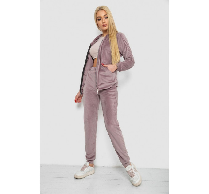 Спортивный костюм женский велюровый, цвет мокко, 177R018