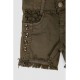 Джинсовые шорты для девочки, цвет хаки, 247R10036