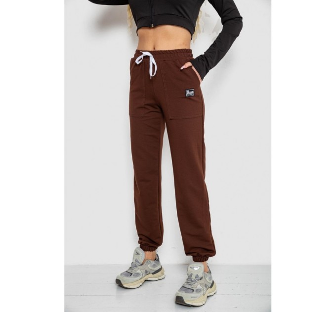 Спортивные брюки женские, цвет шоколад, 247R4670