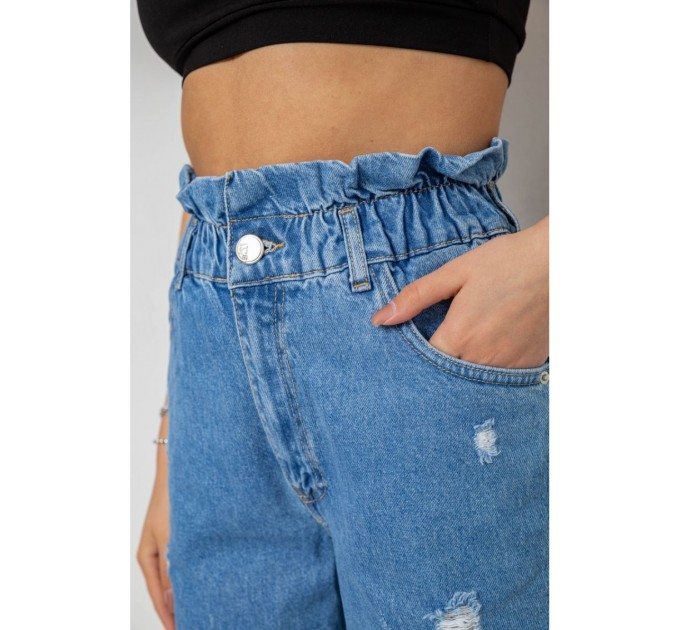 Джинси жіночі Mom-fit, колір блакитний, 244R1573