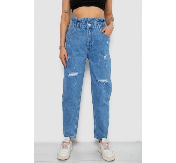 Джинси жіночі Mom-fit, колір блакитний, 244R1573