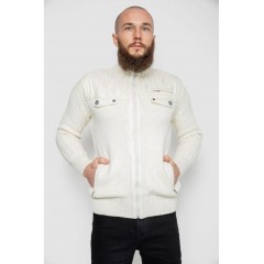 Кофта чоловіча на блискавці  -уцінка, колір молочний, 214R50595-U-1