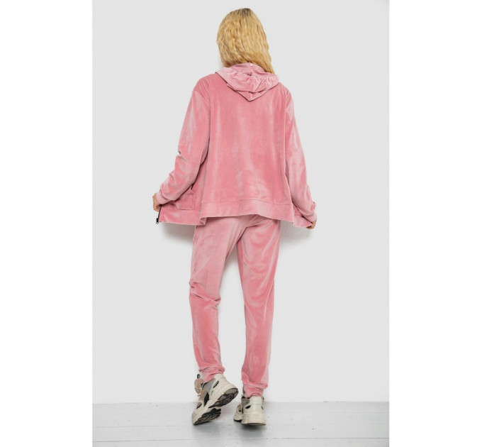Спортивный костюм женский велюровый, цвет розовый, 238R58563