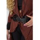 Жіночий кардиган в смужку, колір коричнево-чорний, 244R30614