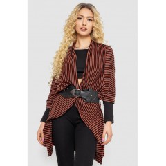 Жіночий кардиган в смужку, колір коричнево-чорний, 244R30614