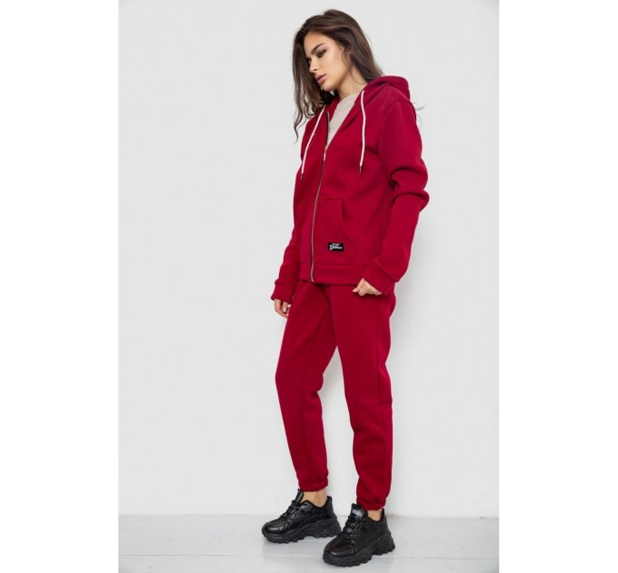 Спортивный женский костюм на флисе, цвет бордовый, 244R1555-1
