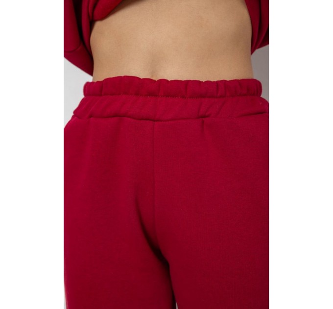 Спортивный женский костюм на флисе, цвет бордовый, 244R1555-1
