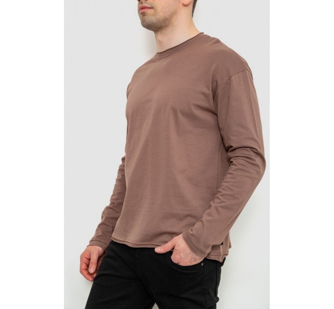 Чоловічий лонгслів однотонний, колір коричневий, 102R3308