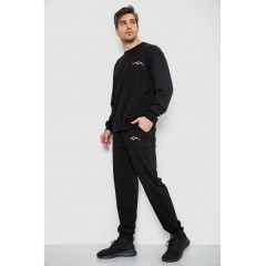 Спортивный мужской демисезонный костюм, цвет черный, 241R176