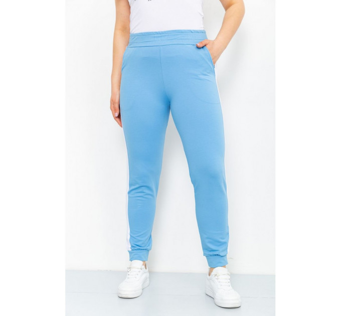 Спорт штаны женские двунитка, цвет голубой, 219RB-3004