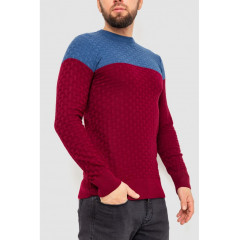 Свитер мужской двухцветный, цвет сине-бордовый, 161R1205.