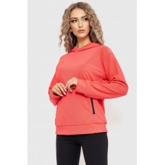 Худі жіночий з капюшоном, колір кораловий, 182R8030