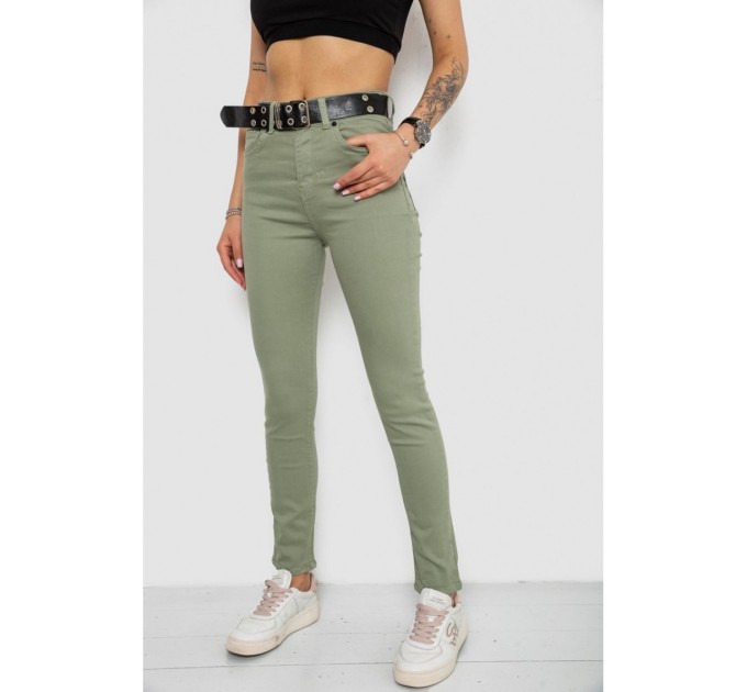 Джинсы женские Skinny Американки, цвет оливковый, 182R00252 оптом
