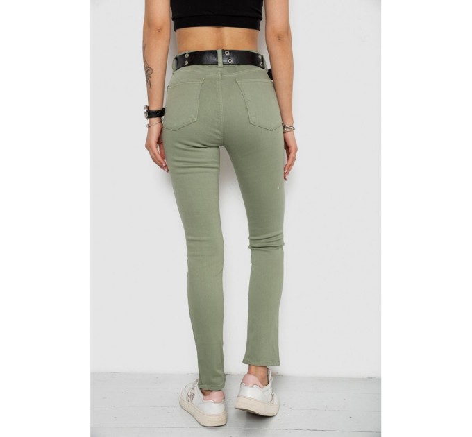 Джинсы женские Skinny Американки, цвет оливковый, 182R00252 оптом