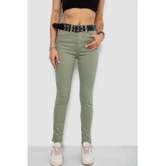 Джинсы женские Skinny Американки, цвет оливковый, 182R00252.