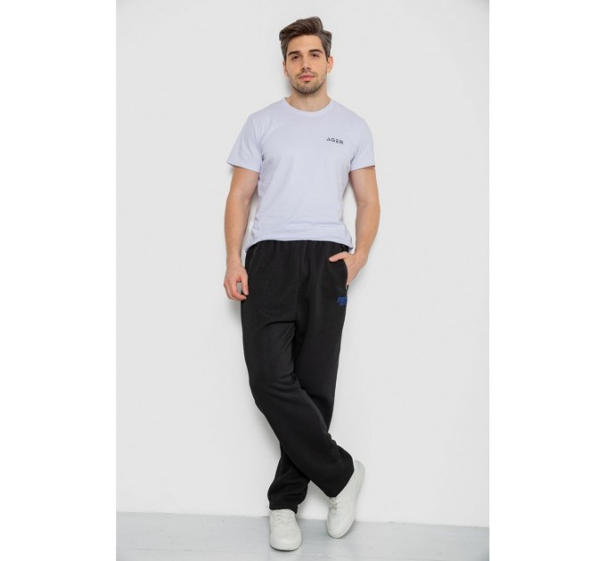 Спортивные брюки мужские на флисе, цвет черный, 244R4869