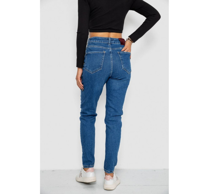 Джинсы женские Mom-fit стрейч, цвет синий, 244R1134