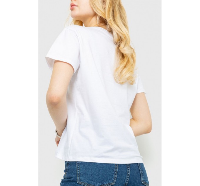 Женская футболка с принтом, цвет белый, 221R3006