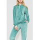 Спорт костюм женский велюровый, цвет оливковый, 177R022