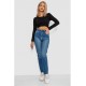 Джинси жіночі Mom-fit стрейч, колір синій, 244R1136