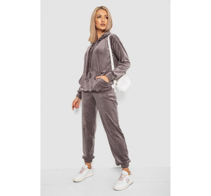 Спорт костюм женский велюровый, цвет мокко, 241R060