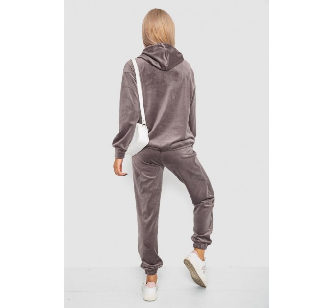 Спорт костюм женский велюровый, цвет мокко, 241R060