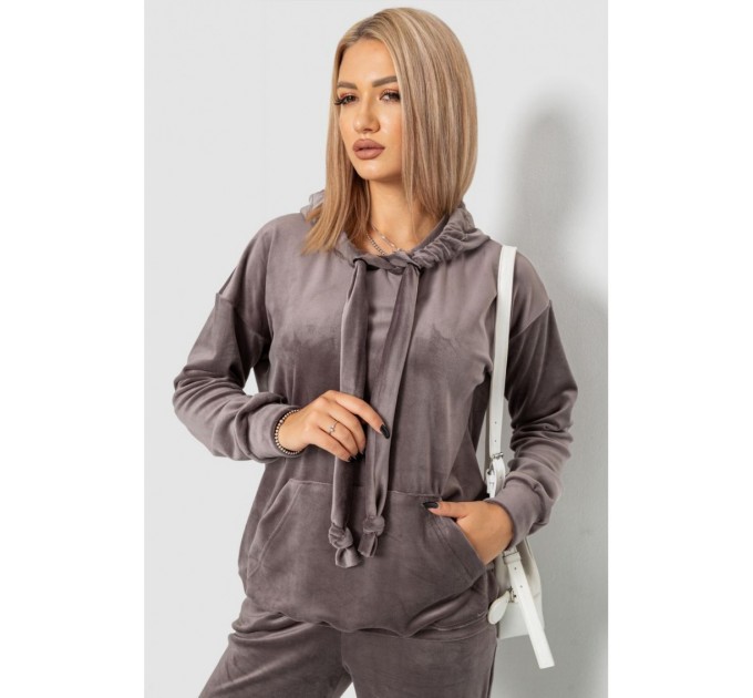 Спорт костюм женский велюровый, цвет мокко, 241R060