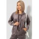 Спорт костюм женский велюровый, цвет мокко, 241R060