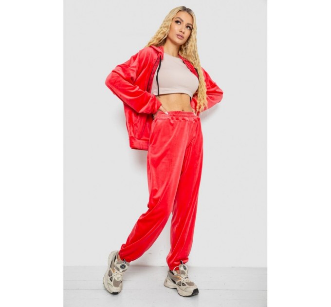 Спортивный костюм женский велюровый, цвет коралловый, 238R107 оптом