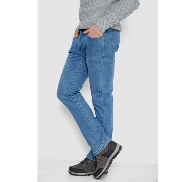 Джинсы мужские на флисе, цвет джинс, 254R2403