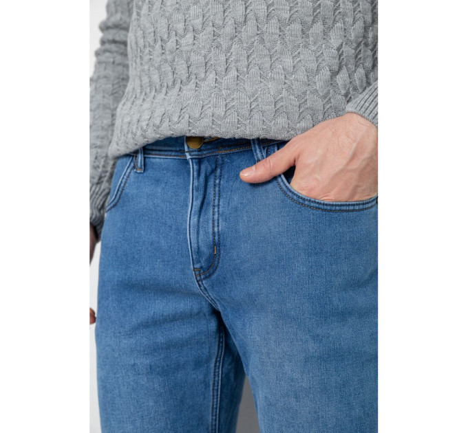 Джинсы мужские на флисе, цвет джинс, 254R2403
