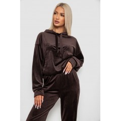 Спортивний костюм жіночий велюровий, колір шоколадний, 241R1530-5