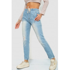 Джинсы женские на резинке, цвет голубой, 244R5006