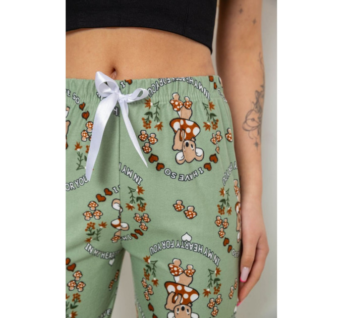 Брюки женские домашние, цвет оливковый, 238R1101.