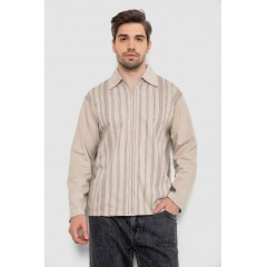 Кофта мужская на молнии в полоску -уценка, цвет светло-бежевый, 238R123-U-2.