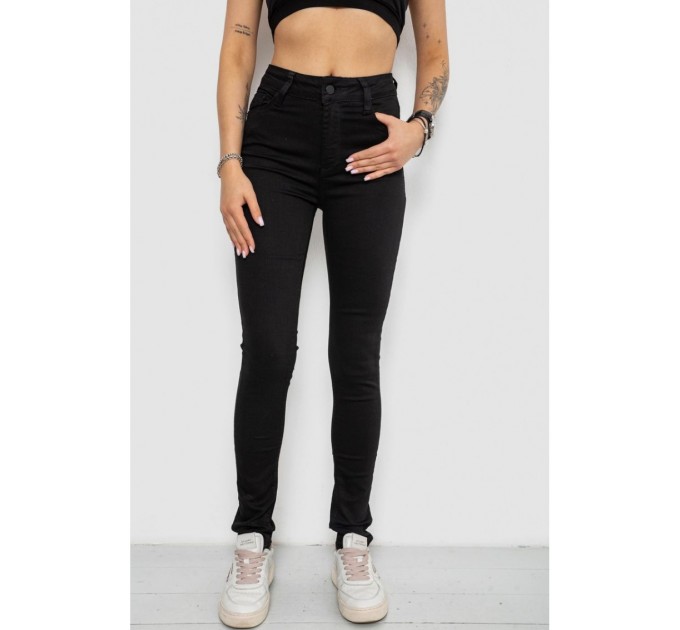 Джинси жіночі Skinny, колір чорний, 182R3394