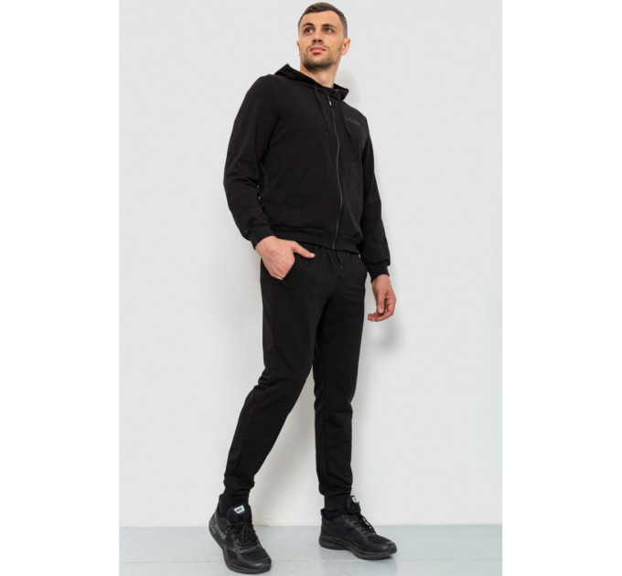 Спорт костюм мужской двунитка, цвет черный, 119R200-1