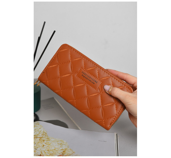 Кошелек женский из экокожи коричневого цвета