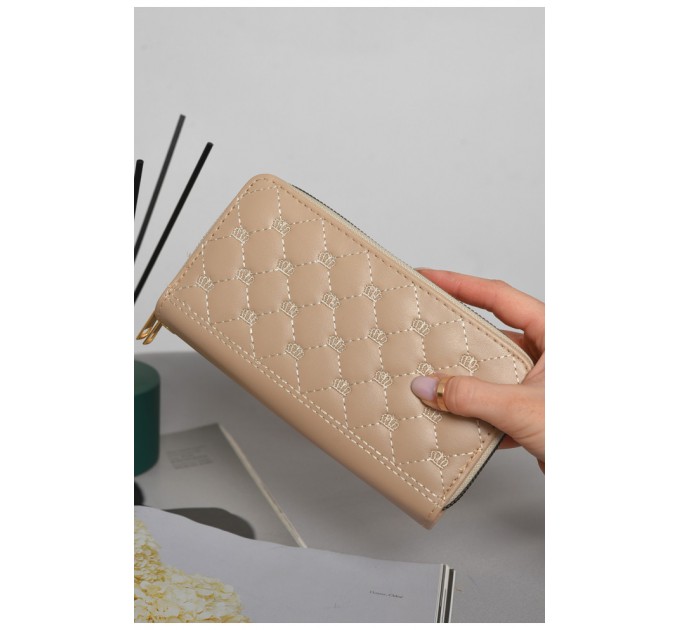 Кошелек женский из экокожи бежевого цвета 172994L
