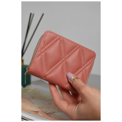 Кошелек женский из экокожи кораллового цвета
