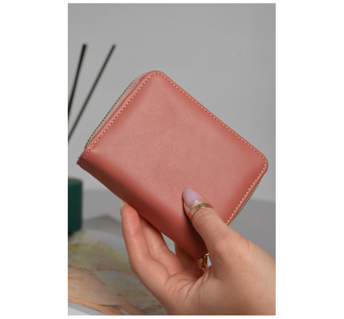 Кошелек женский из экокожи кораллового цвета