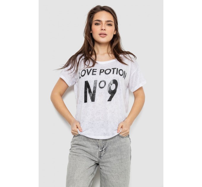 Футболка жіноча з принтом, колір білий, 244R2073-1