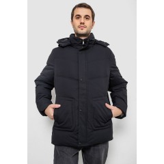 Куртка чоловіча зимова подовжена, колір чорний, 241R2022-21